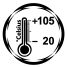icon for temperature range up -20 to +105°C