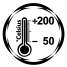 icon for temperature range up -50 to 200°C