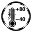 icon for temperature range up -40 to +80°C