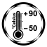 icon for temperature range up -50°C to +90°C