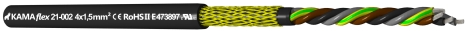 KAMAflex 21-002 4x1,5 mm² UL 1000V 90°C abrasion resistant cable for drum application with Kevlar® braid